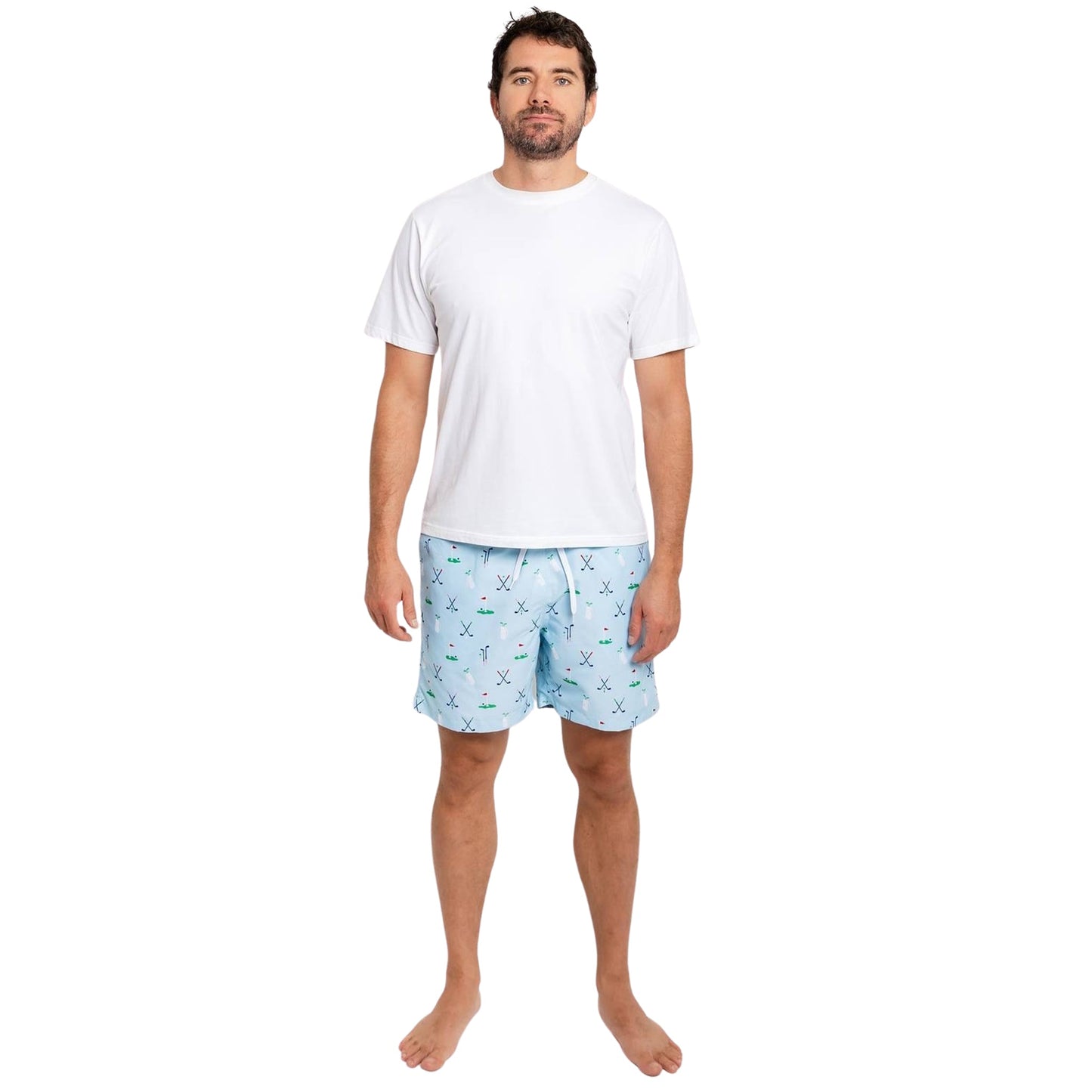 Men's Golf Blue Swim Shorts - 5.75" inseam