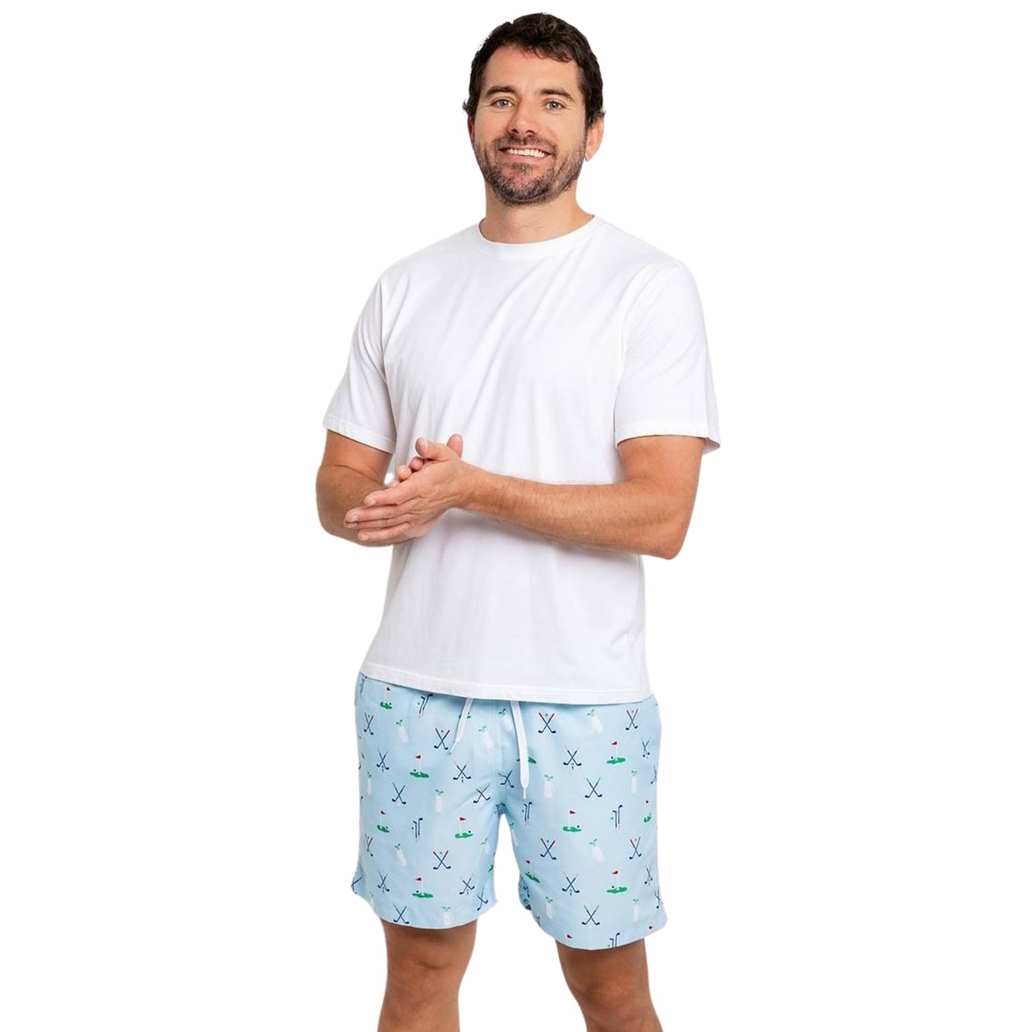 Men's Golf Blue Swim Shorts - 5.75" inseam