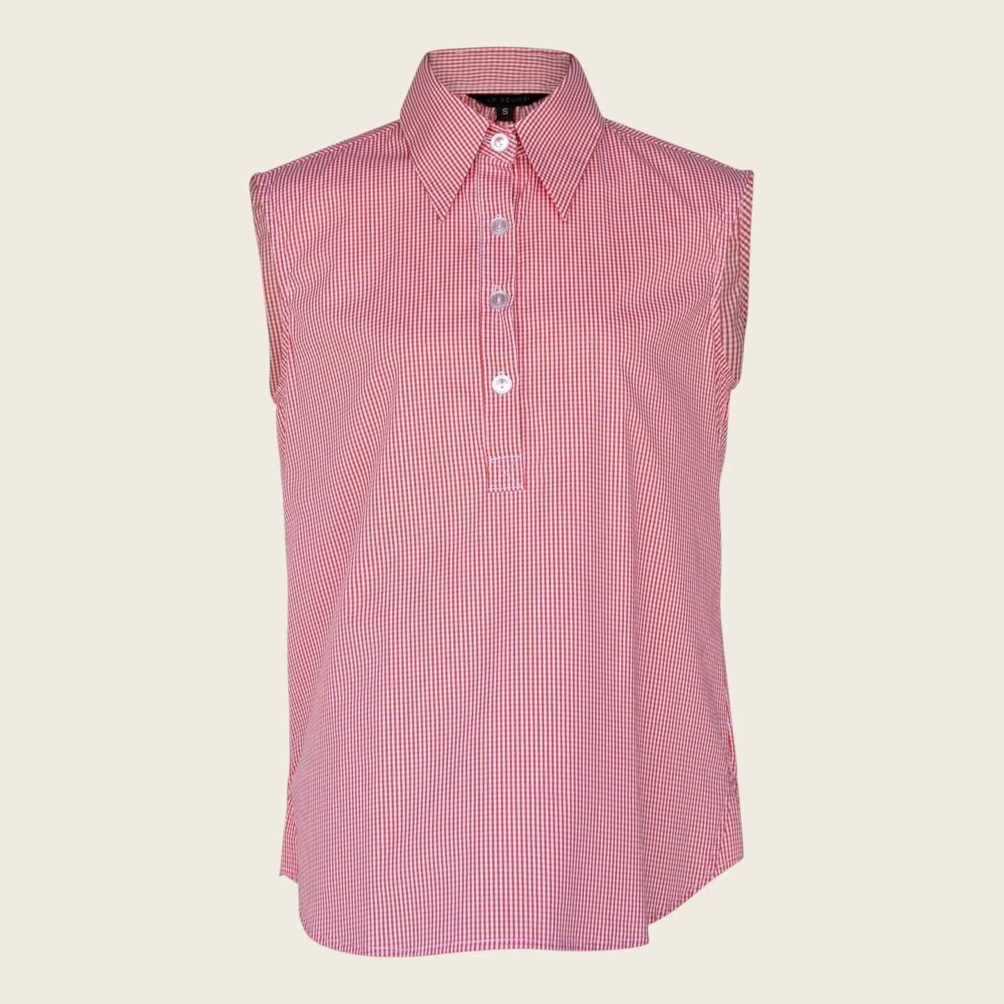 Italian Cotton Orange Sleeveless Top – Elegant Summer Blouse