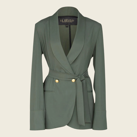 Women's Olive Blazer with Front Buttons – Tailored Blazer for Women