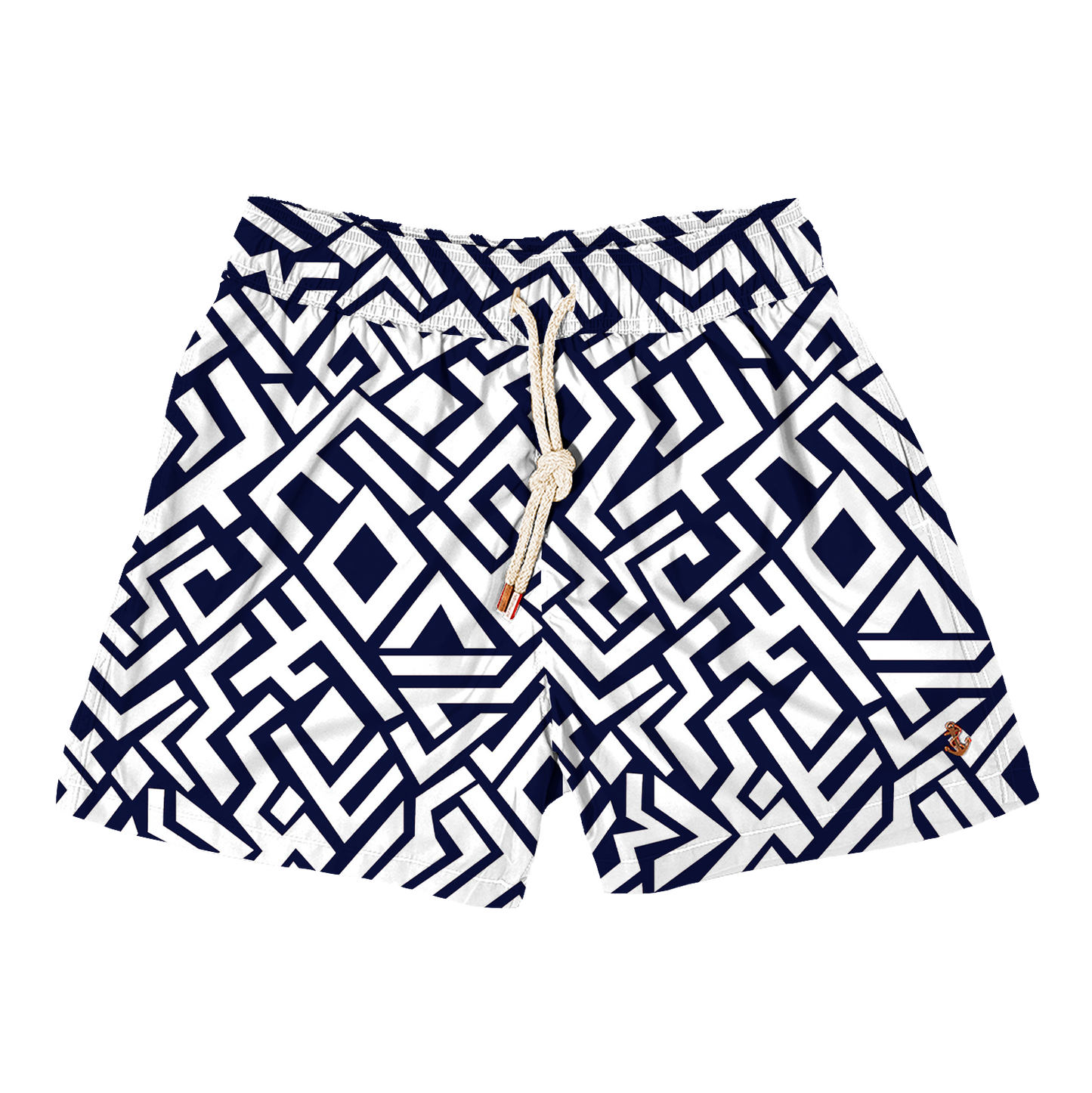 Tribal Abstract Navy Swim Short