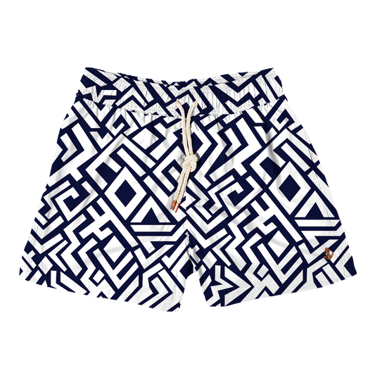 Tribal Abstract Navy Swim Short