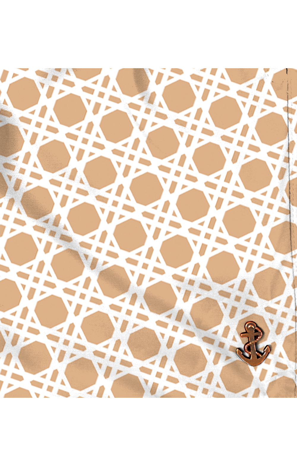 Beige & White Rattan Swim Short