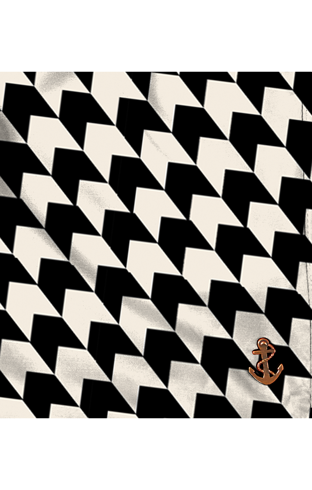 Modern Houndstooth Black Swim Short