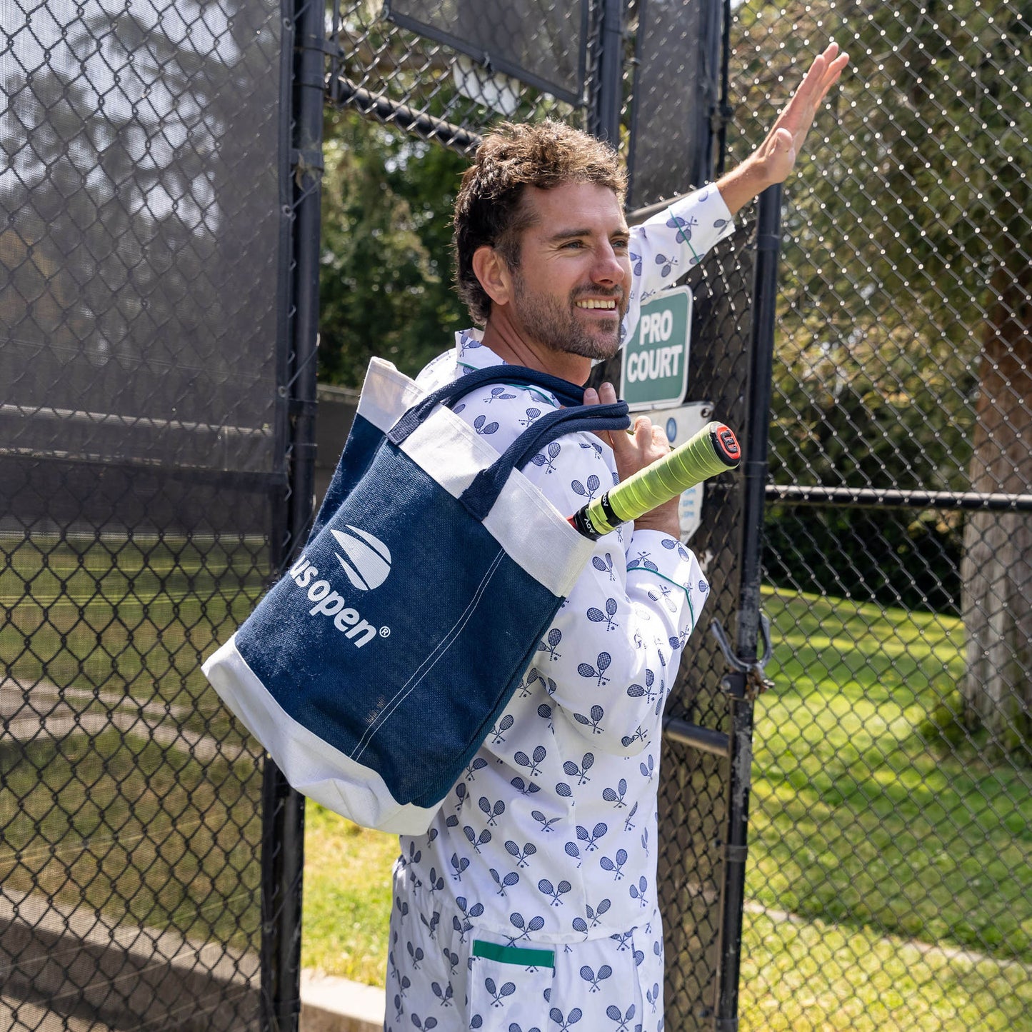 Men's Tennis Navy Sleep Shorts - Organic Cotton Poplin