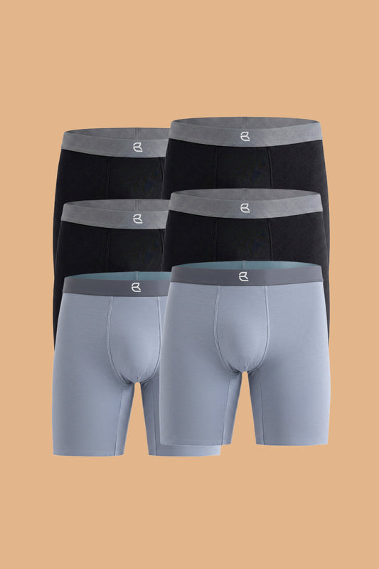 6-Pack Men’s Seamless Anti-Chafe Long Boxer Brief