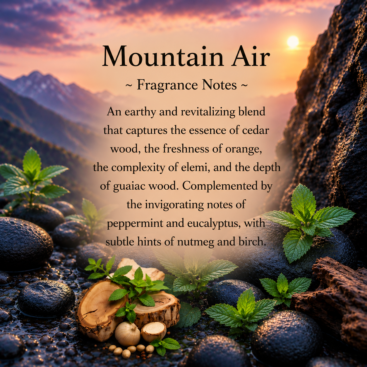 Mountain Air, Premium Coconut-Soy Wax Tea Light Crystal Candle, 1oz