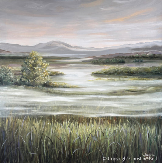 "Beyond the Mist" ORIGINAL Coastal Landscape Oil Painting, 30x30"