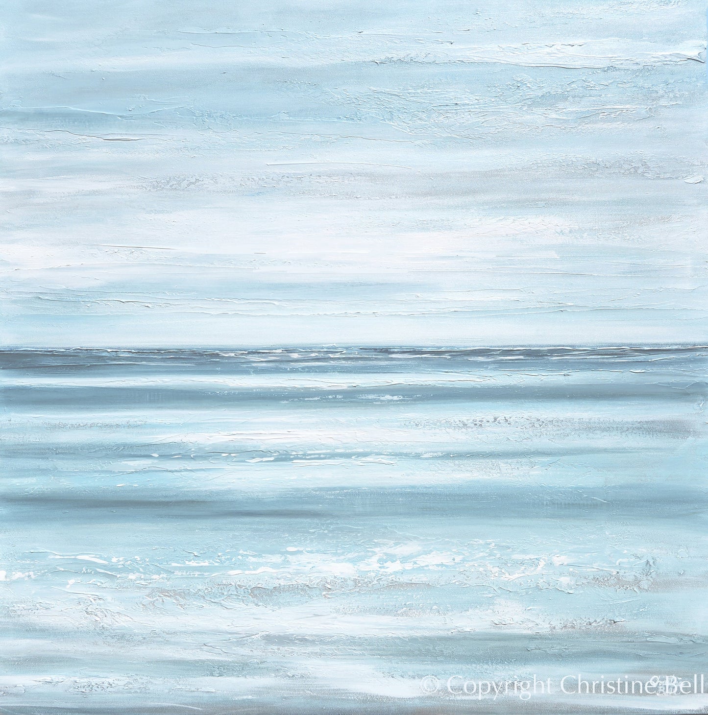 "Staying Afloat" ORIGINAL Textured Coastal Abstract Painting, XL 48x48"
