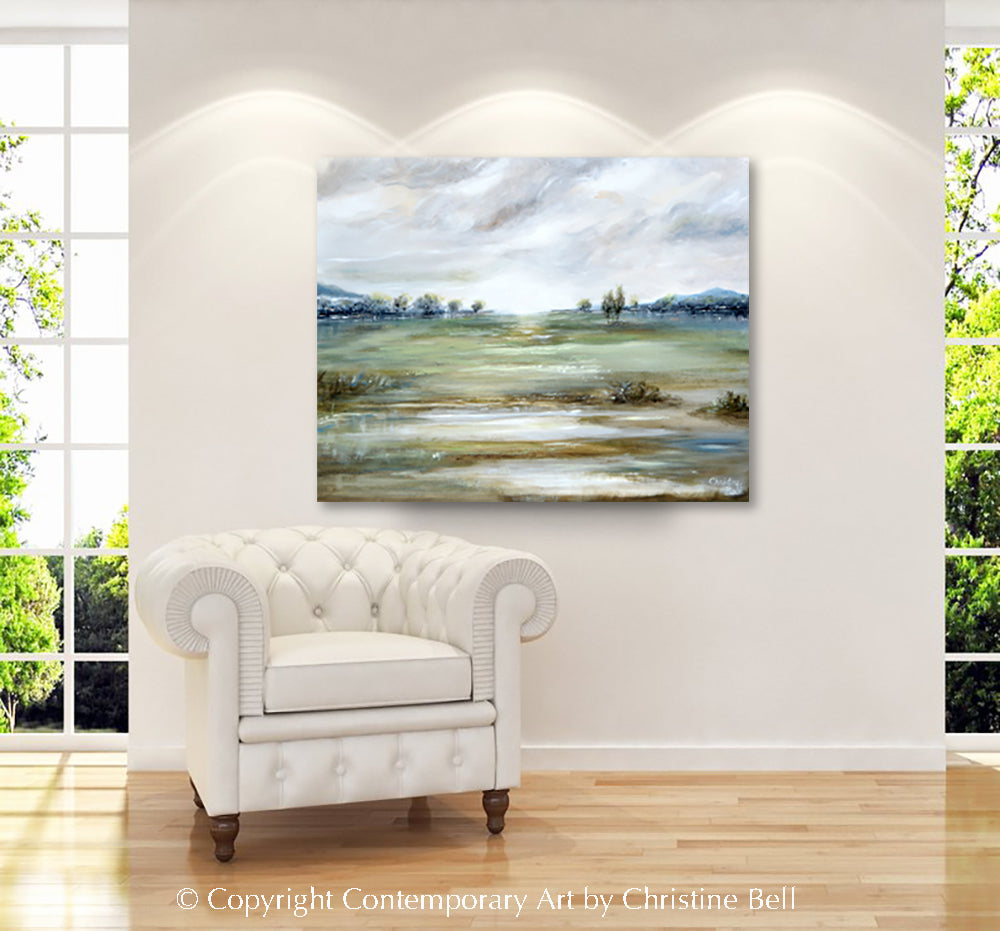 "The Light We Seek" GICLÉE PRINT Landscape, Sunrise, Meadow, Lake