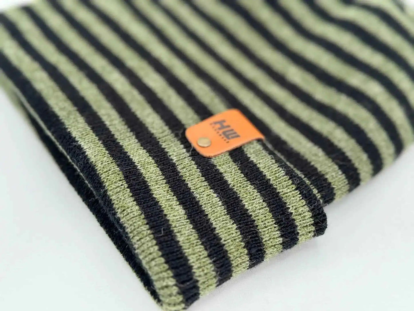 Patented H Stitch RoRo Cuffed Beanie, Black and Green
