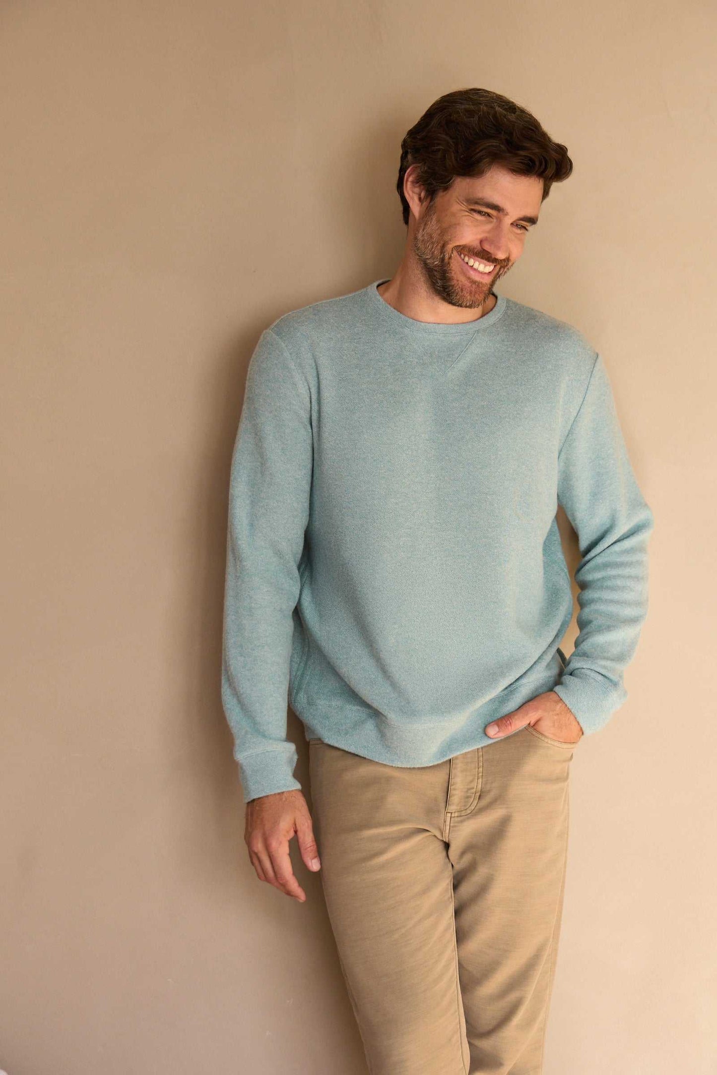 Butch Cashmist Crewneck - Aqua Heather