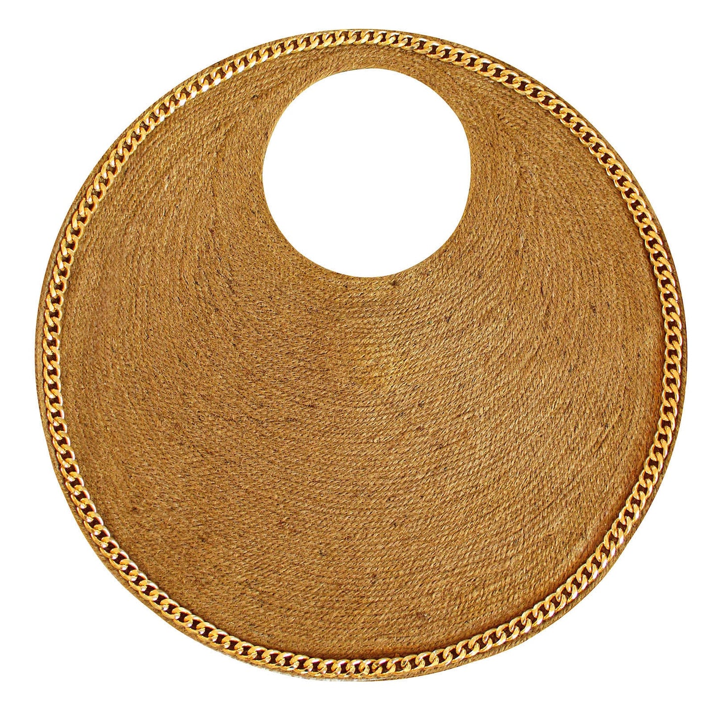 The Solo Cocco Jute Bag With Gold Chain