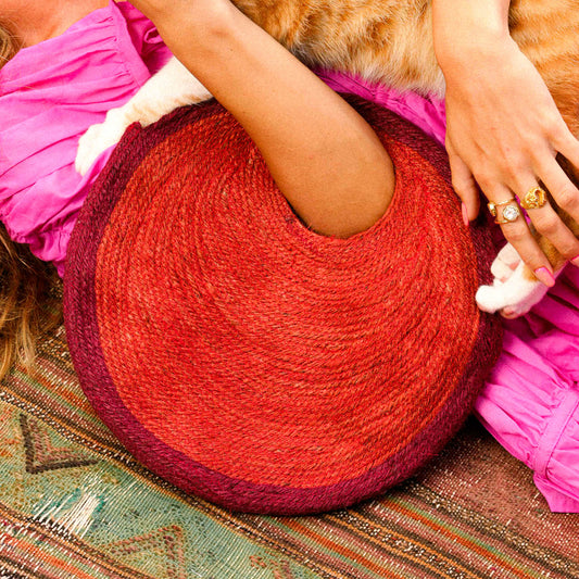 The Solo Tomato Mini Jute Bag In Red