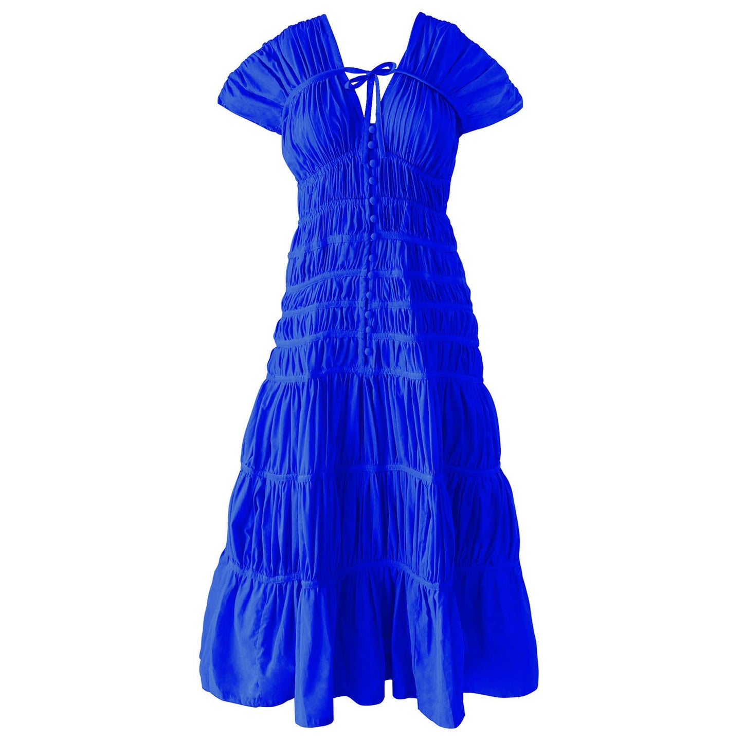 The Srikandi Ruffle Maxi Dress In Royal Blue