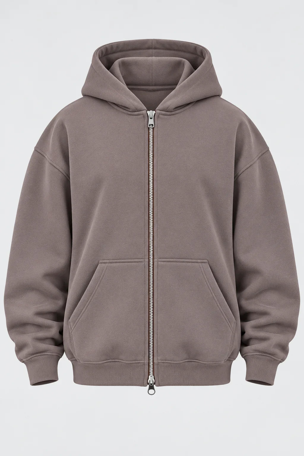 Double-Zip Hoodie Smoky Quartz