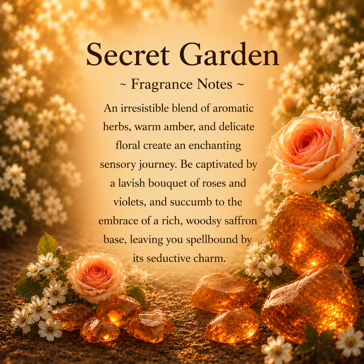 Secret Garden, Premium Coconut-Soy Wax Tea Light Crystal Candle, 1oz