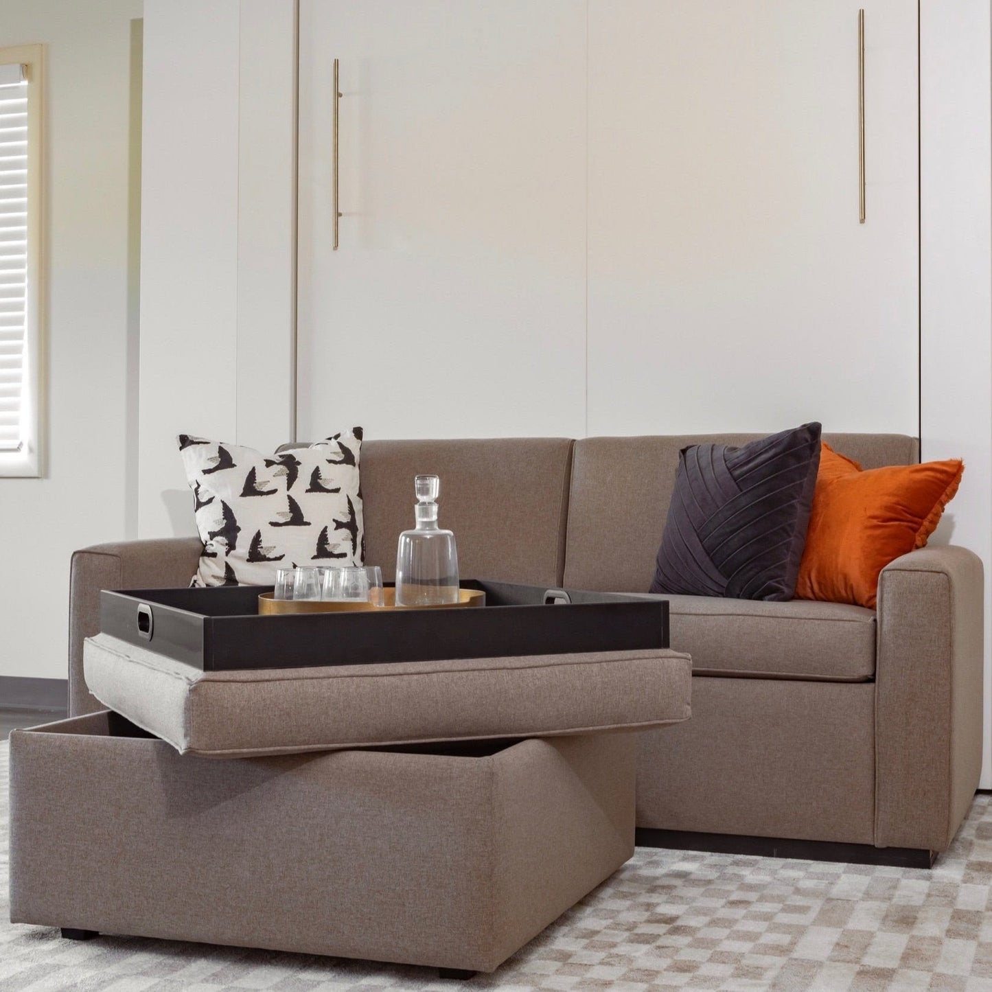 Wall Bed with Extended Sofa