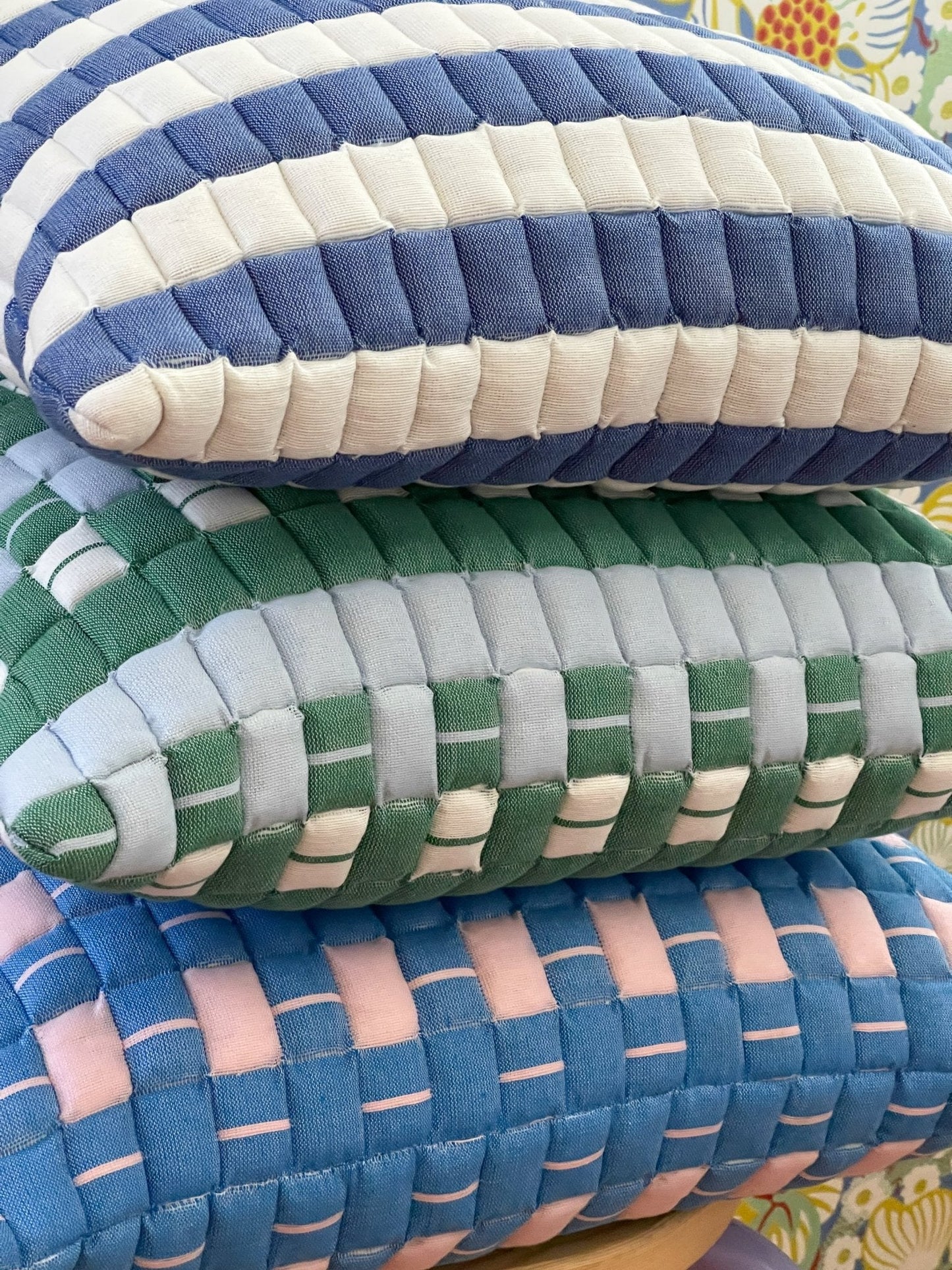 Backordered: Sujani Quilted Pillow - Blue & Green