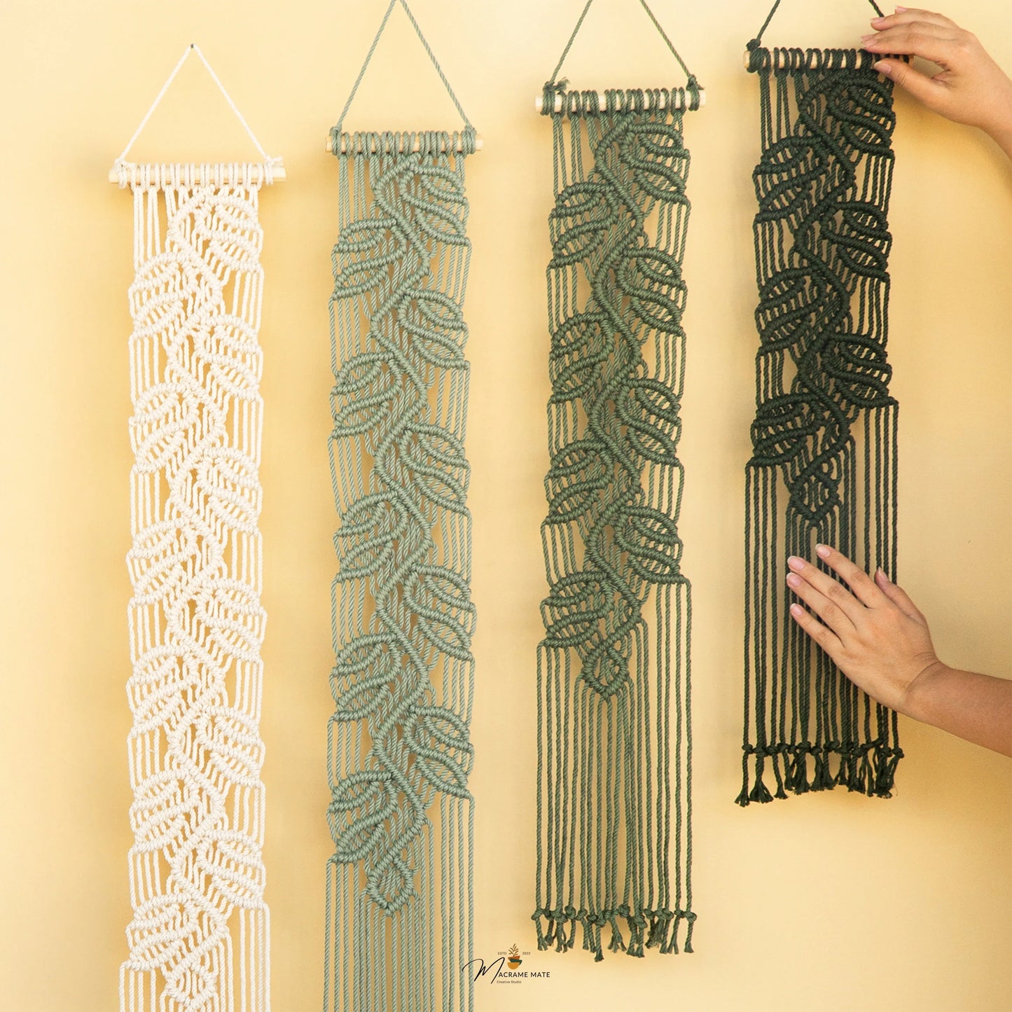 Vela Vertical Macrame Wall Hanging - Blue & Green