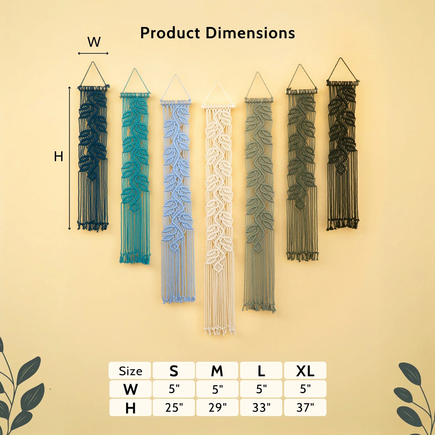Vela Vertical Macrame Wall Hanging - Blue & Green