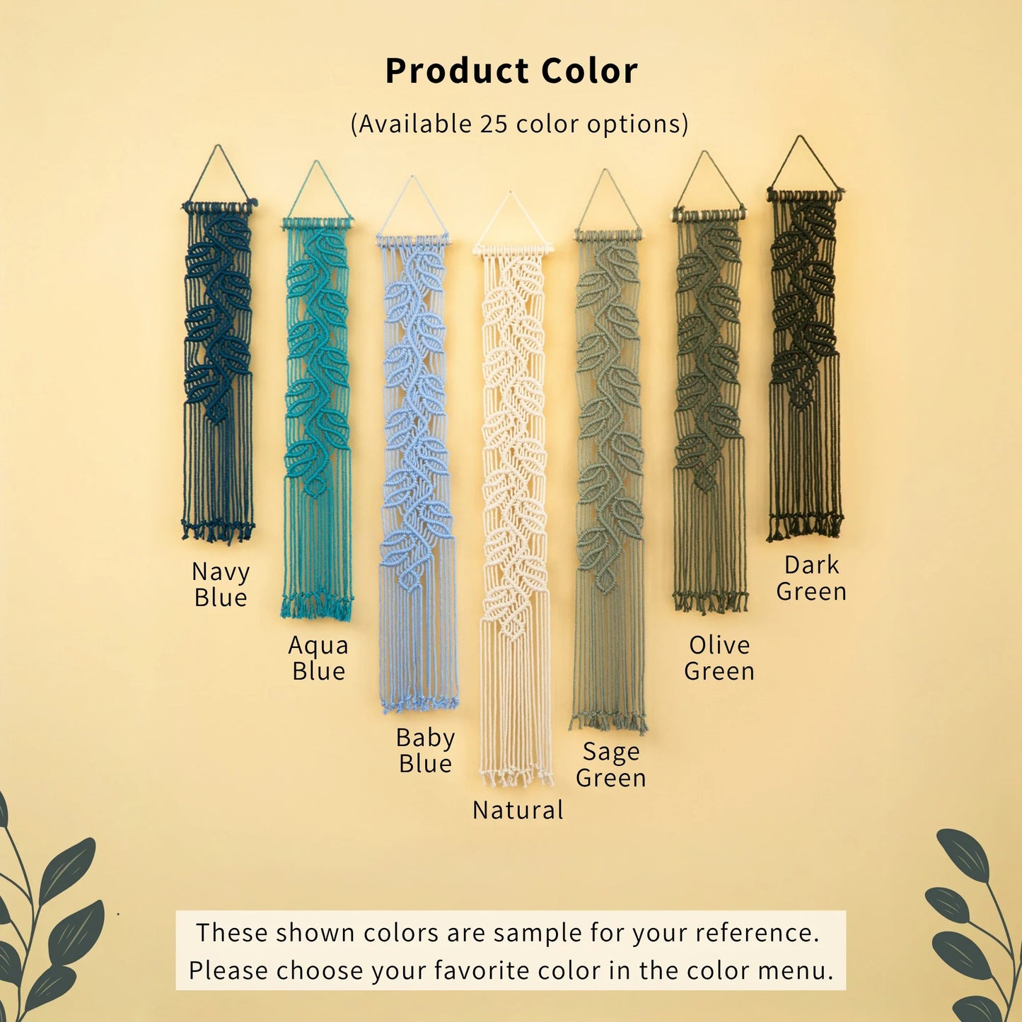Vela Vertical Macrame Wall Hanging - Blue & Green