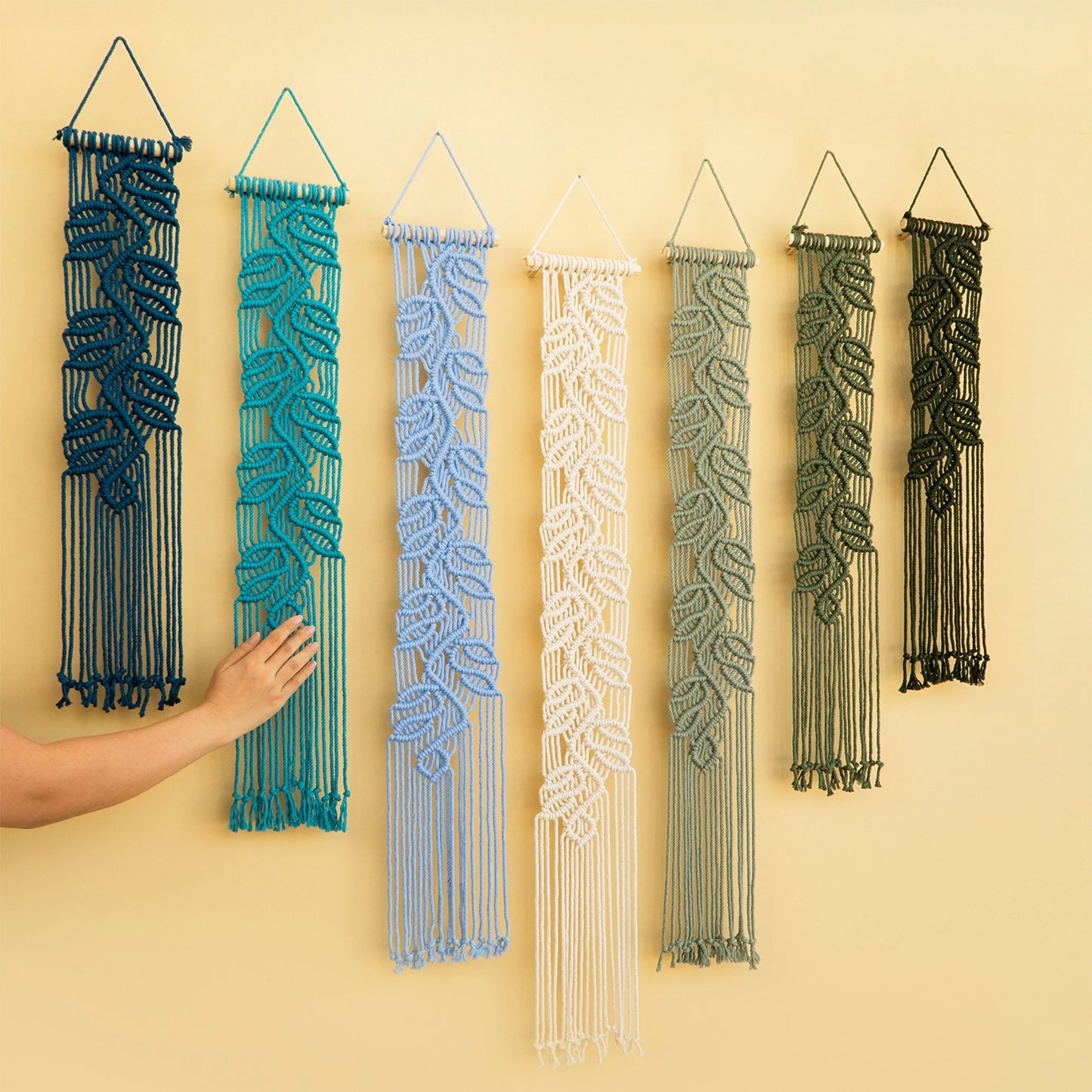 Vela Vertical Macrame Wall Hanging - Blue & Green