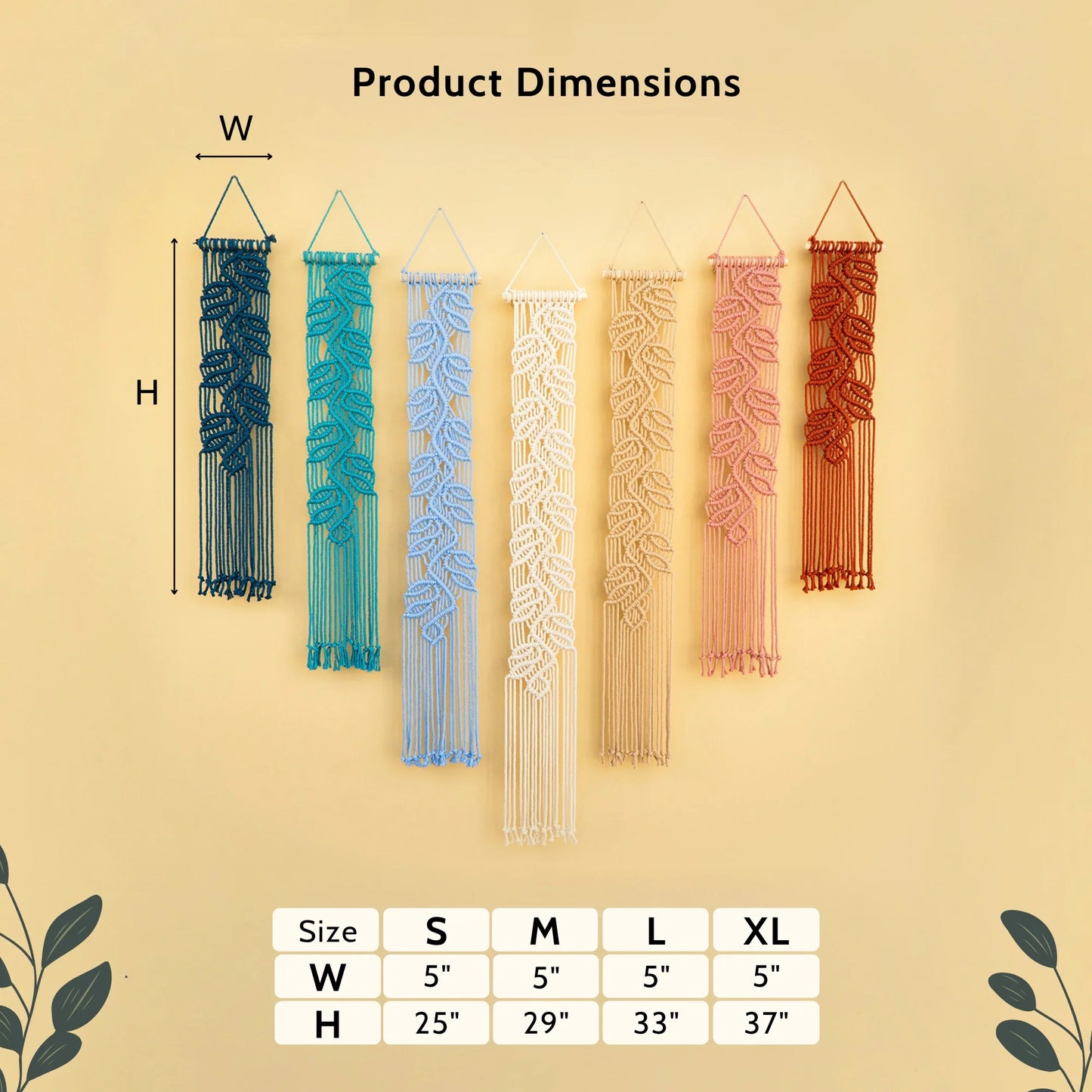 Vela Vertical Macrame Wall Hanging - Blue & Pink
