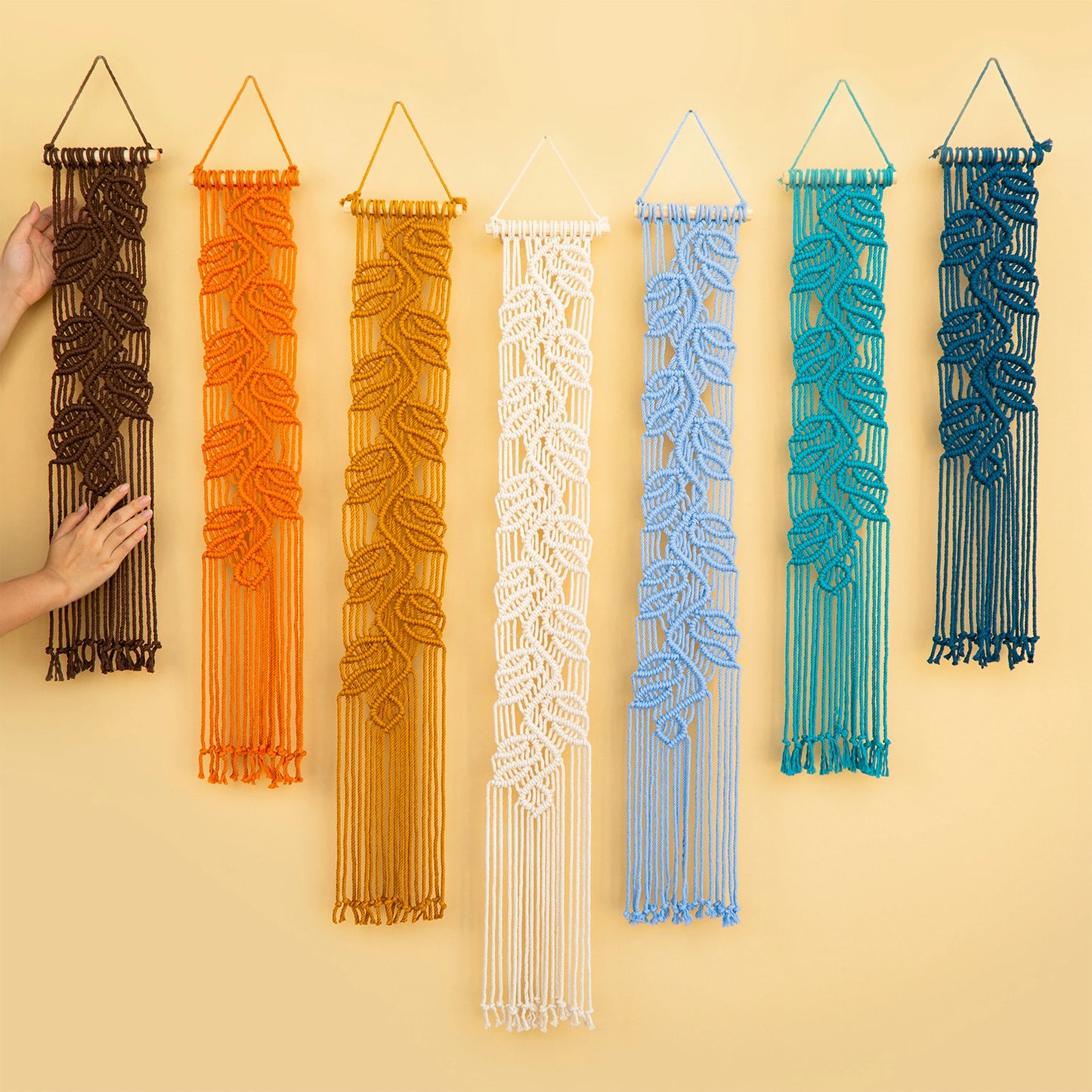 Vela Vertical Macrame Wall Hanging - Earth & Blue