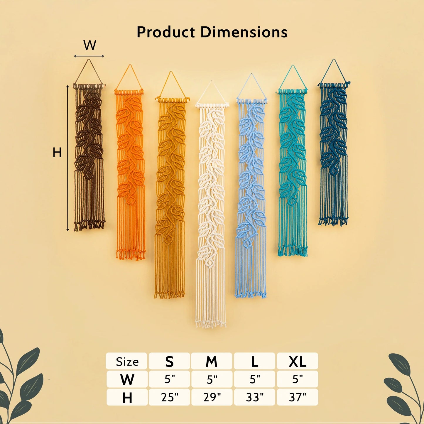 Vela Vertical Macrame Wall Hanging - Earth & Blue