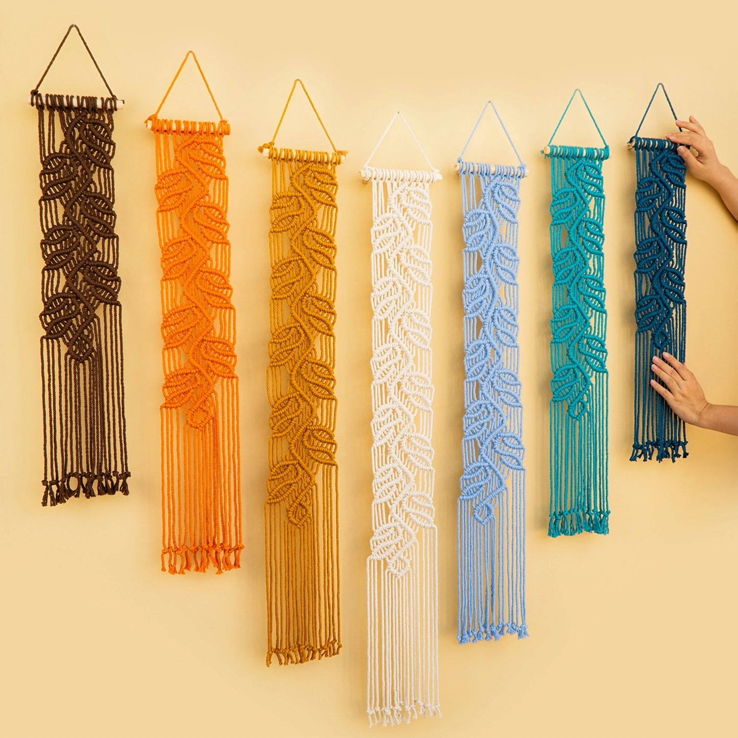 Vela Vertical Macrame Wall Hanging - Earth & Blue