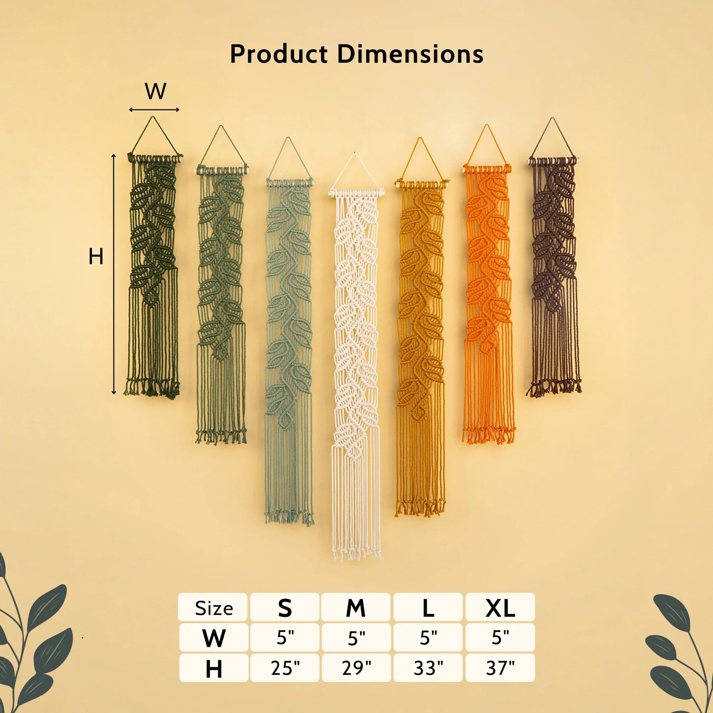 Vela Vertical Macrame Wall Hanging - Green & Earth