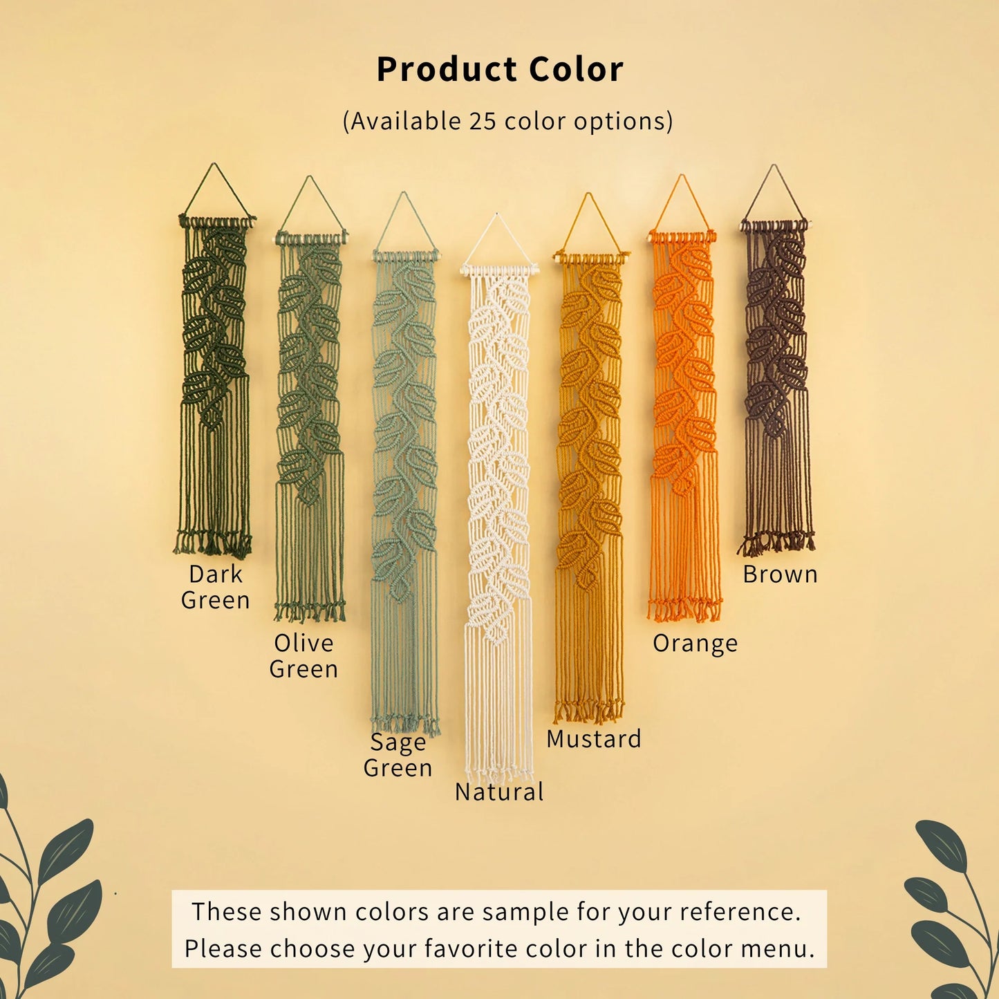 Vela Vertical Macrame Wall Hanging - Green & Earth