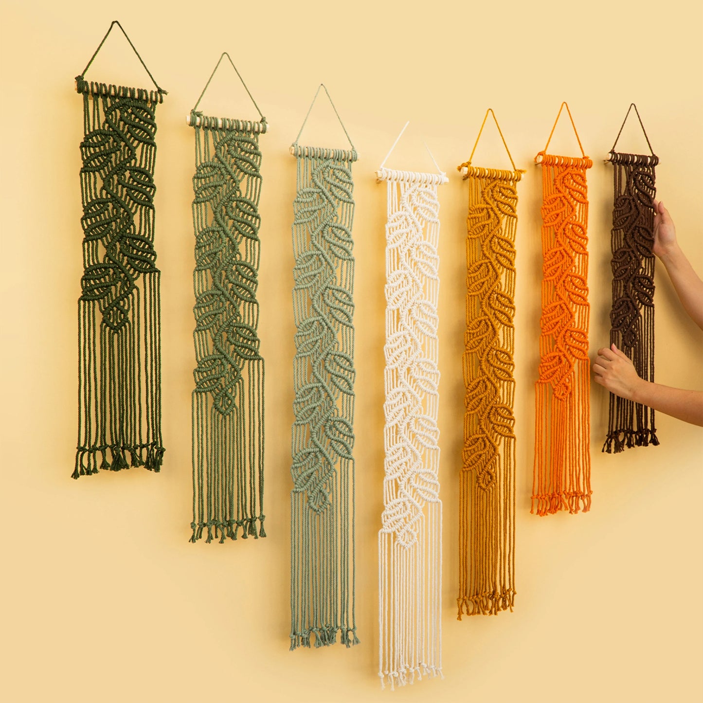 Vela Vertical Macrame Wall Hanging - Green & Earth