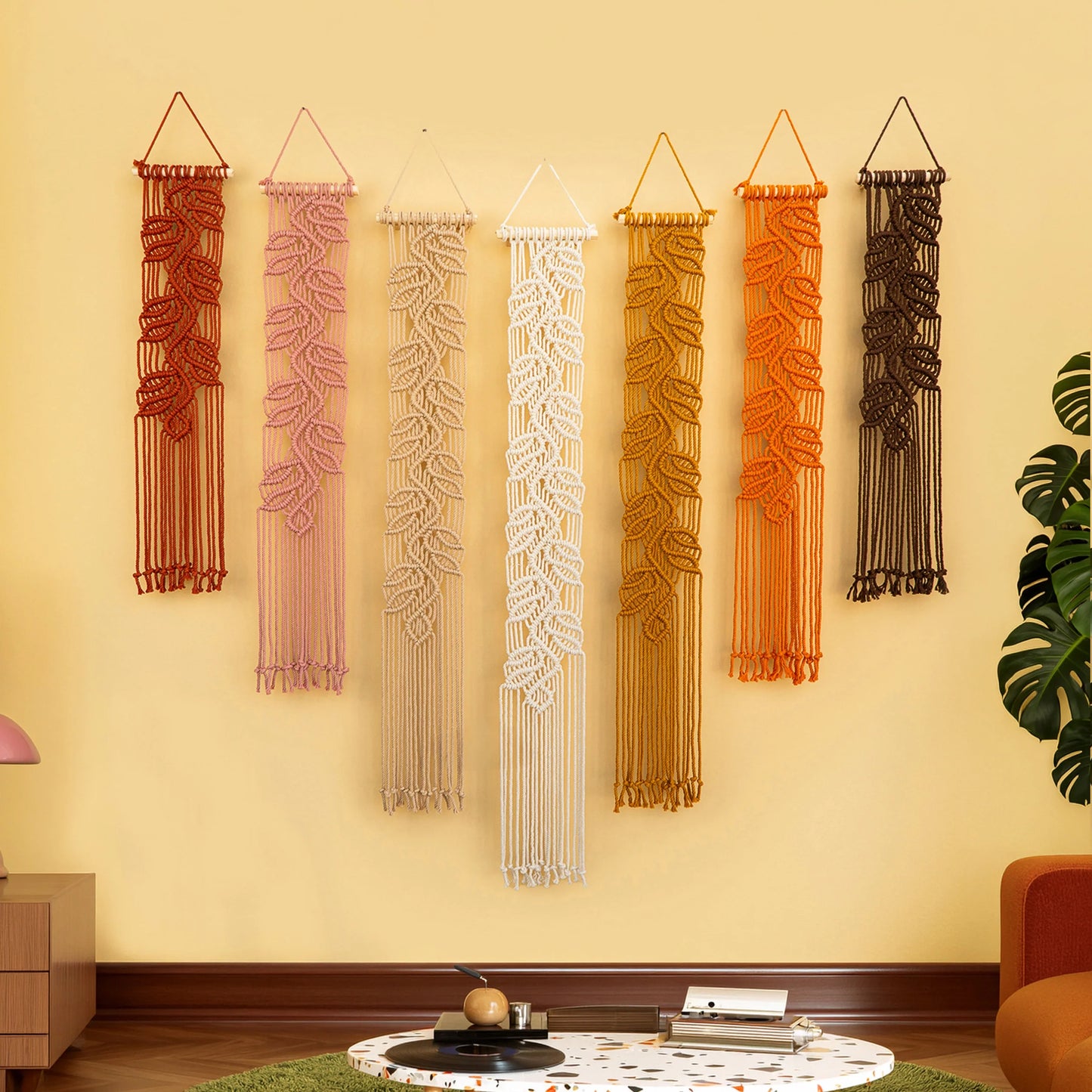 Vela Vertical Macrame Wall Hanging - Pink & Earth