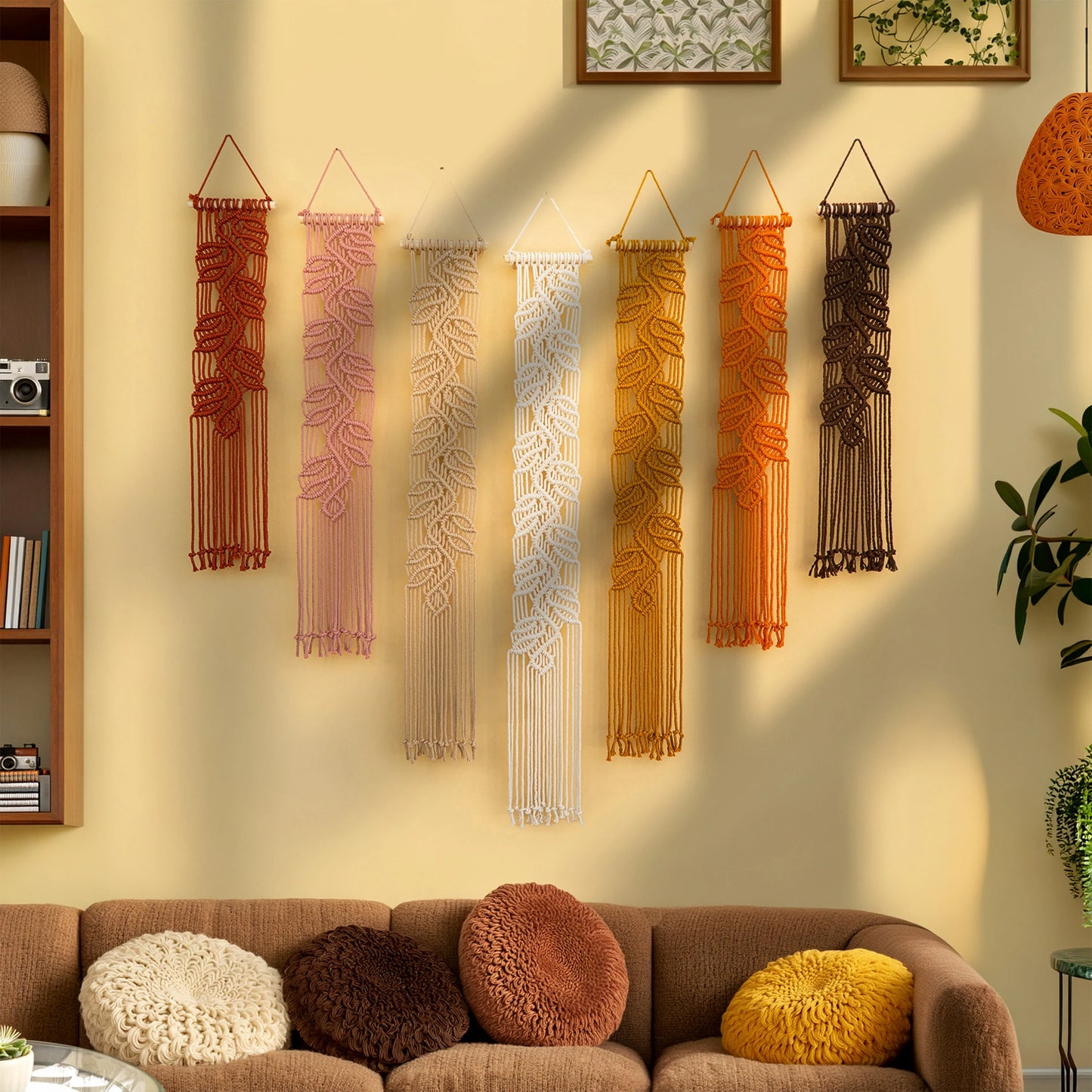 Vela Vertical Macrame Wall Hanging - Pink & Earth