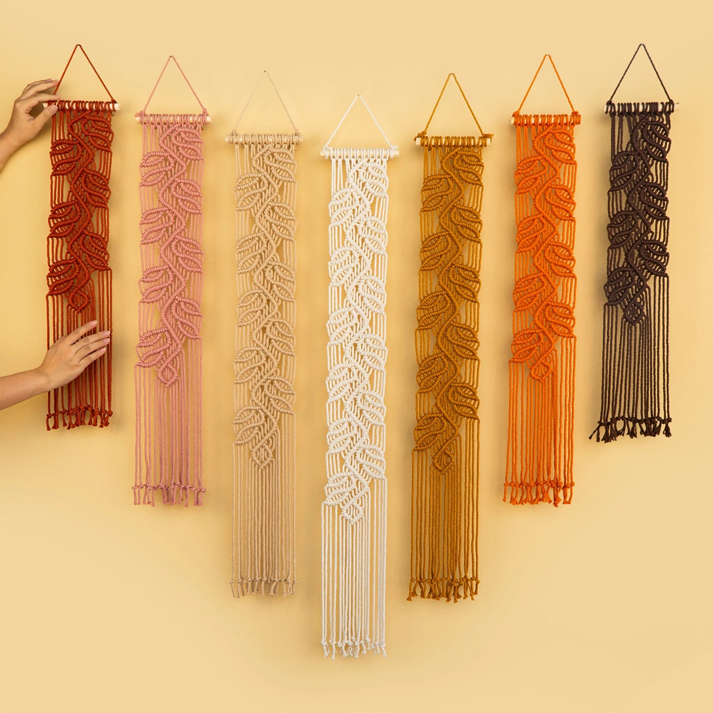 Vela Vertical Macrame Wall Hanging - Pink & Earth