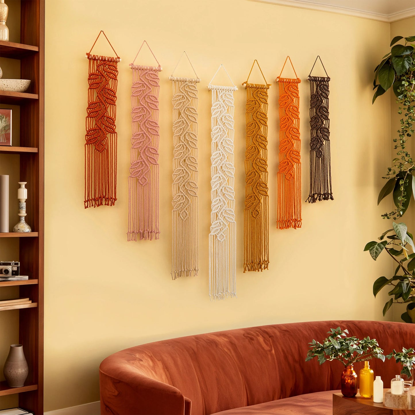 Vela Vertical Macrame Wall Hanging - Pink & Earth