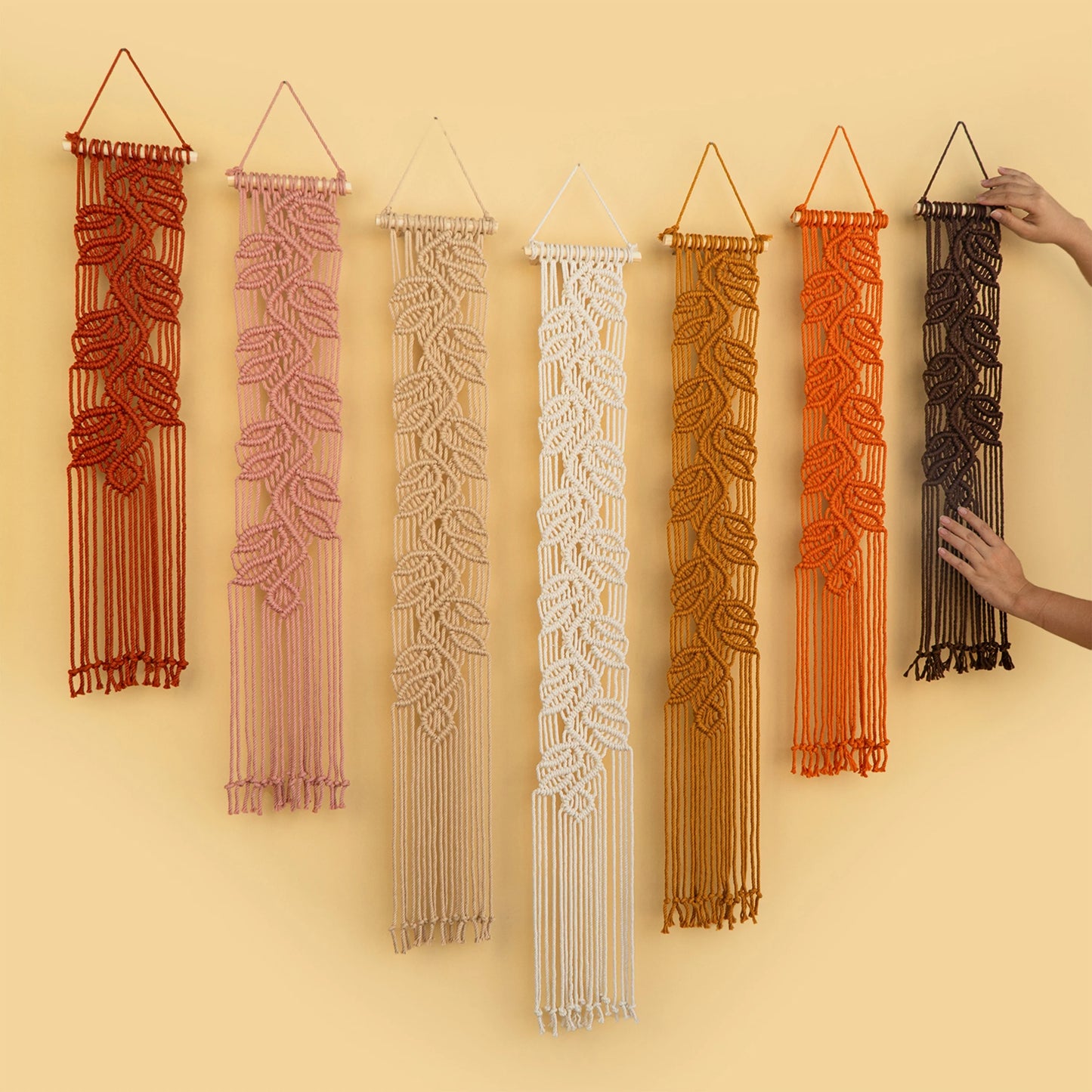 Vela Vertical Macrame Wall Hanging - Pink & Earth