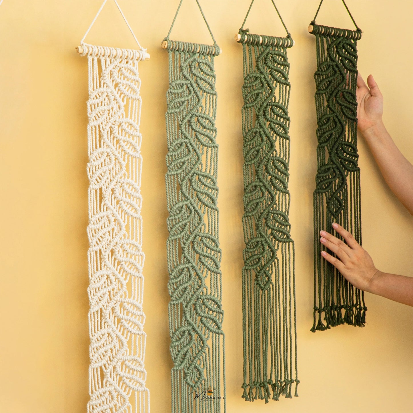 Vela Vertical Macrame Wall Hanging - Pink & Green
