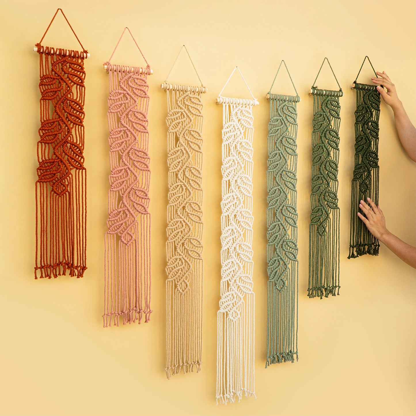 Vela Vertical Macrame Wall Hanging - Pink & Green