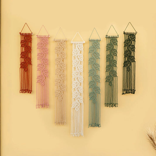 Vela Pink Green Macrame Wall Hangings