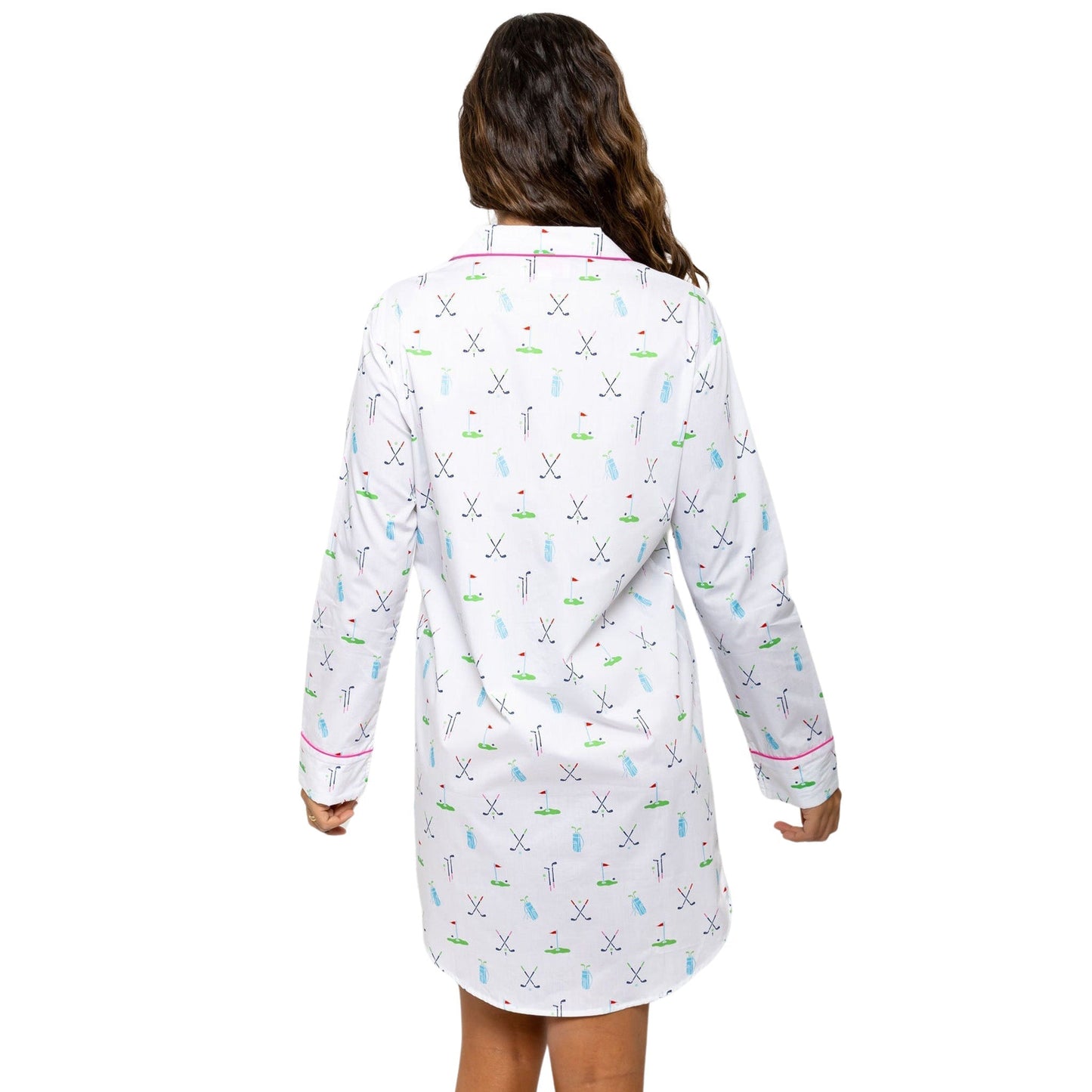 Women's Golf Night Shirt - Organic Cotton Poplin