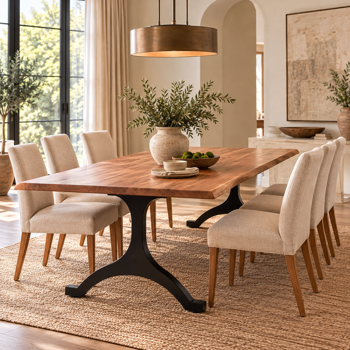 Timbergirl Arden Live edge Acacia Wood Dining Table 84"