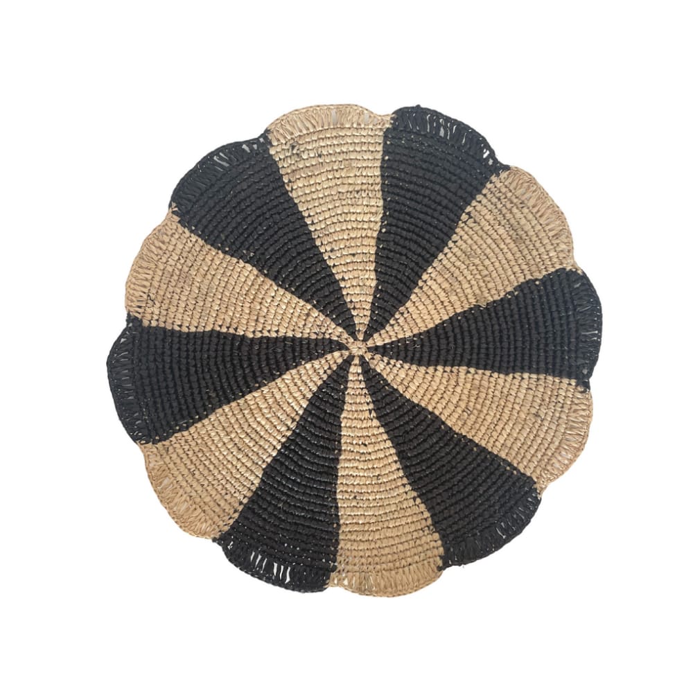 Paris Placemat, woven raffia tabletop