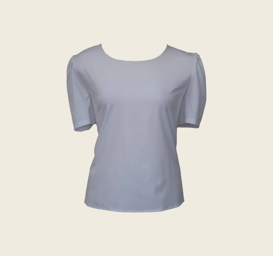 Elegant Round Neck Blouse in White – Chic Women’s Top