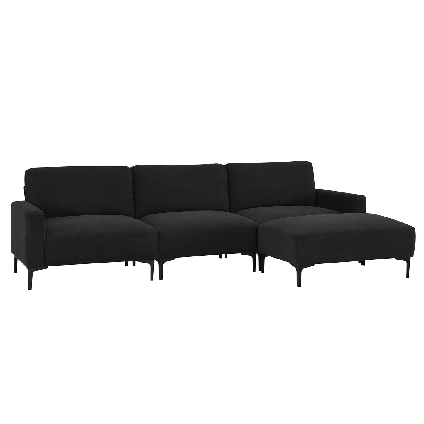 103.5*59" Modern L-shaped Sectional Sofa, 4-seat Velvet Fabric Couch Set with Convertible Ottoman,Freely Combinable Sofa for Living Room, Apartment, Office,Apartment,2 Colors