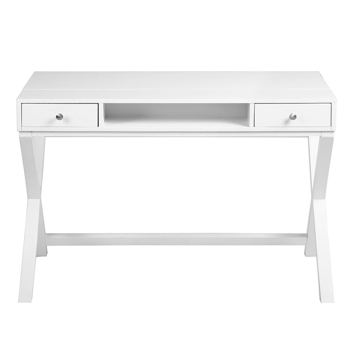 Lift Desk with 2 Drawer Storage, Computer Desk with Lift Table Top, Adjustable Height Table for Home Office, Living Room,white