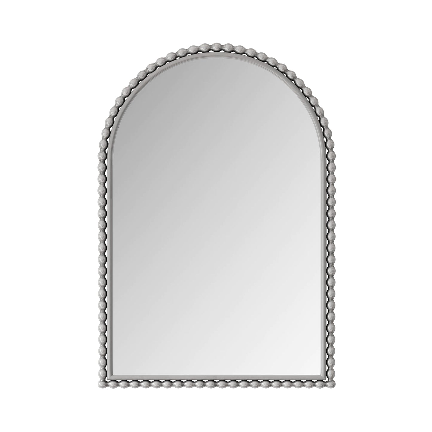 Vintage Iron Art Arch Mirror, Silver Metal and Glass Wall Hanging or Table Display for Living Room, Bedroom, Bathroom