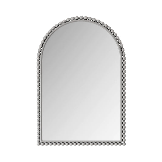 Vintage Iron Art Arch Mirror, Silver Metal and Glass Wall Hanging or Table Display for Living Room, Bedroom, Bathroom